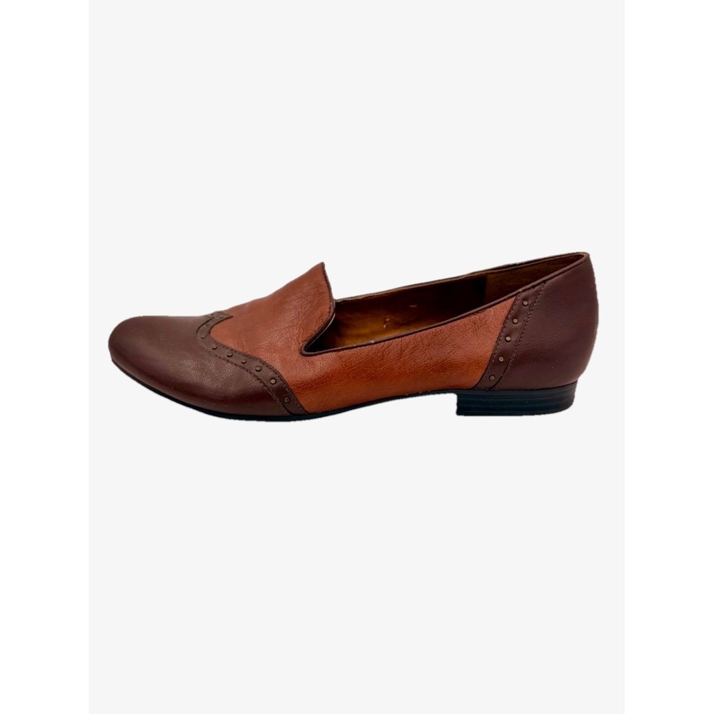 Naturalizer N5 Comfort Loafers Brown Leather Wingtip Lancing 9N NARROW Academia